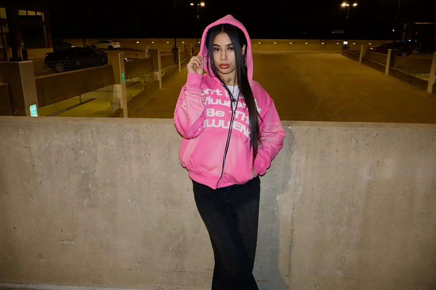 “PINK STAR” INFLUU ZIP UP