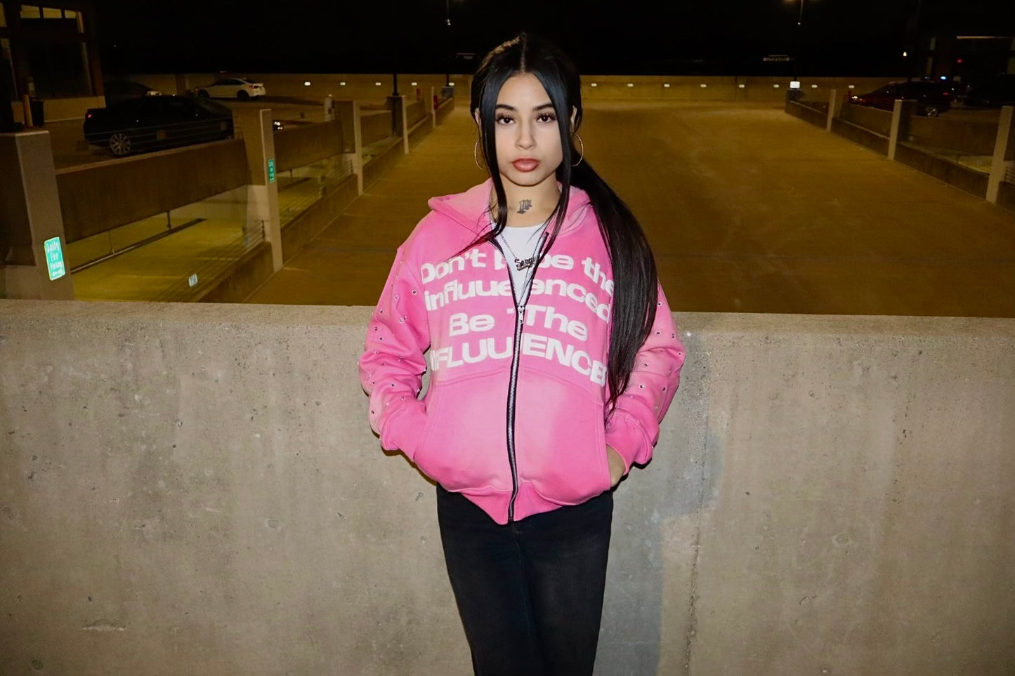 “PINK STAR” INFLUU ZIP UP